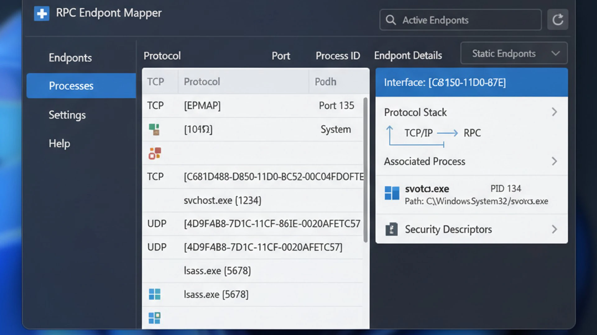 Concept Visualization for RPC Endpoint Mapper on Windows 11