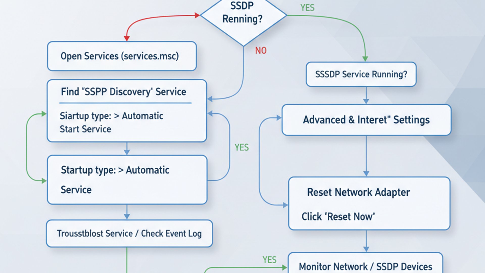 Flowchart explaining SSDP working on Windows 11 Flowchart explaining SSDP working on Windows 11
