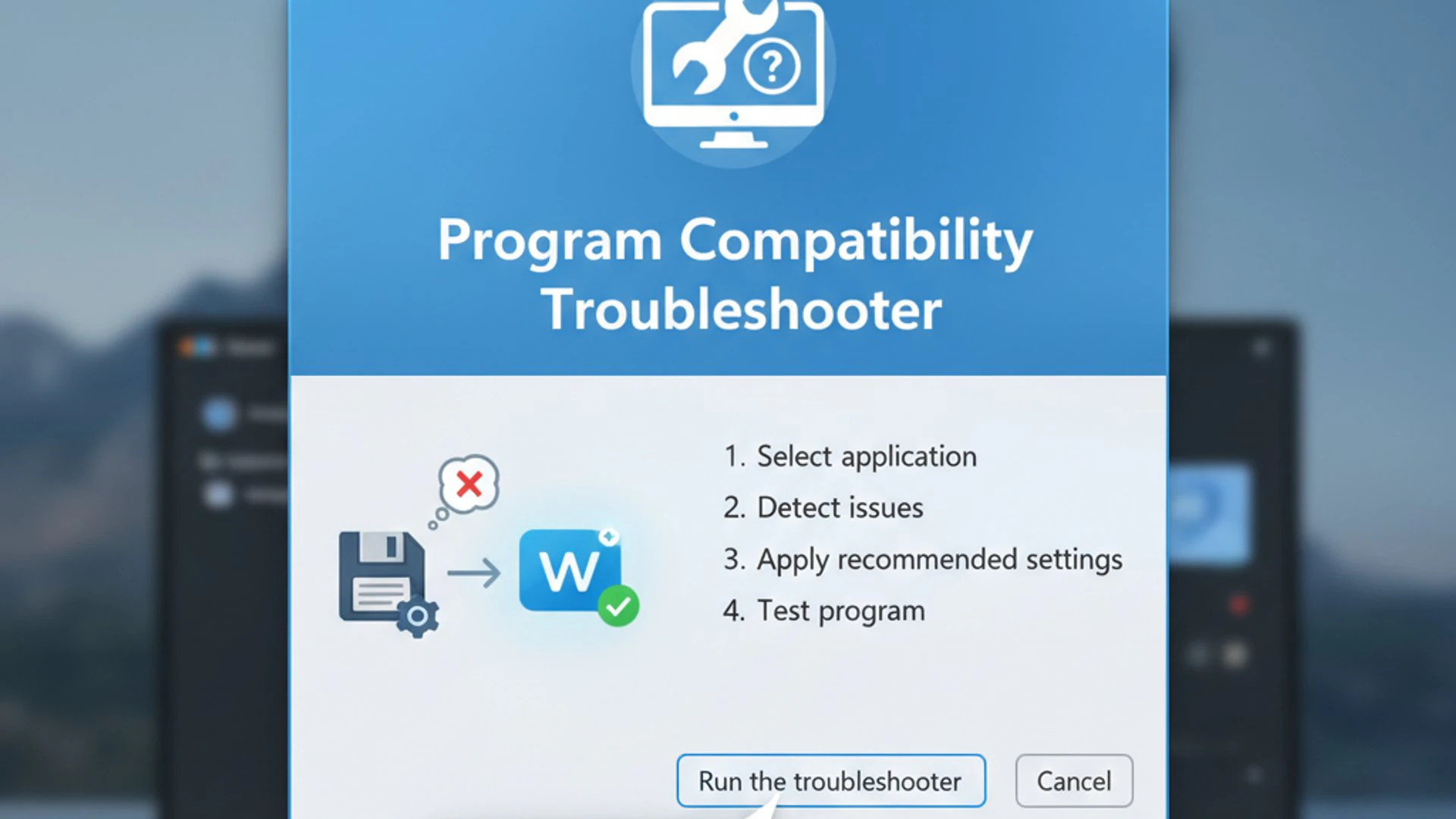 Program Compatibility Troubleshooter Program Compatibility Troubleshooter