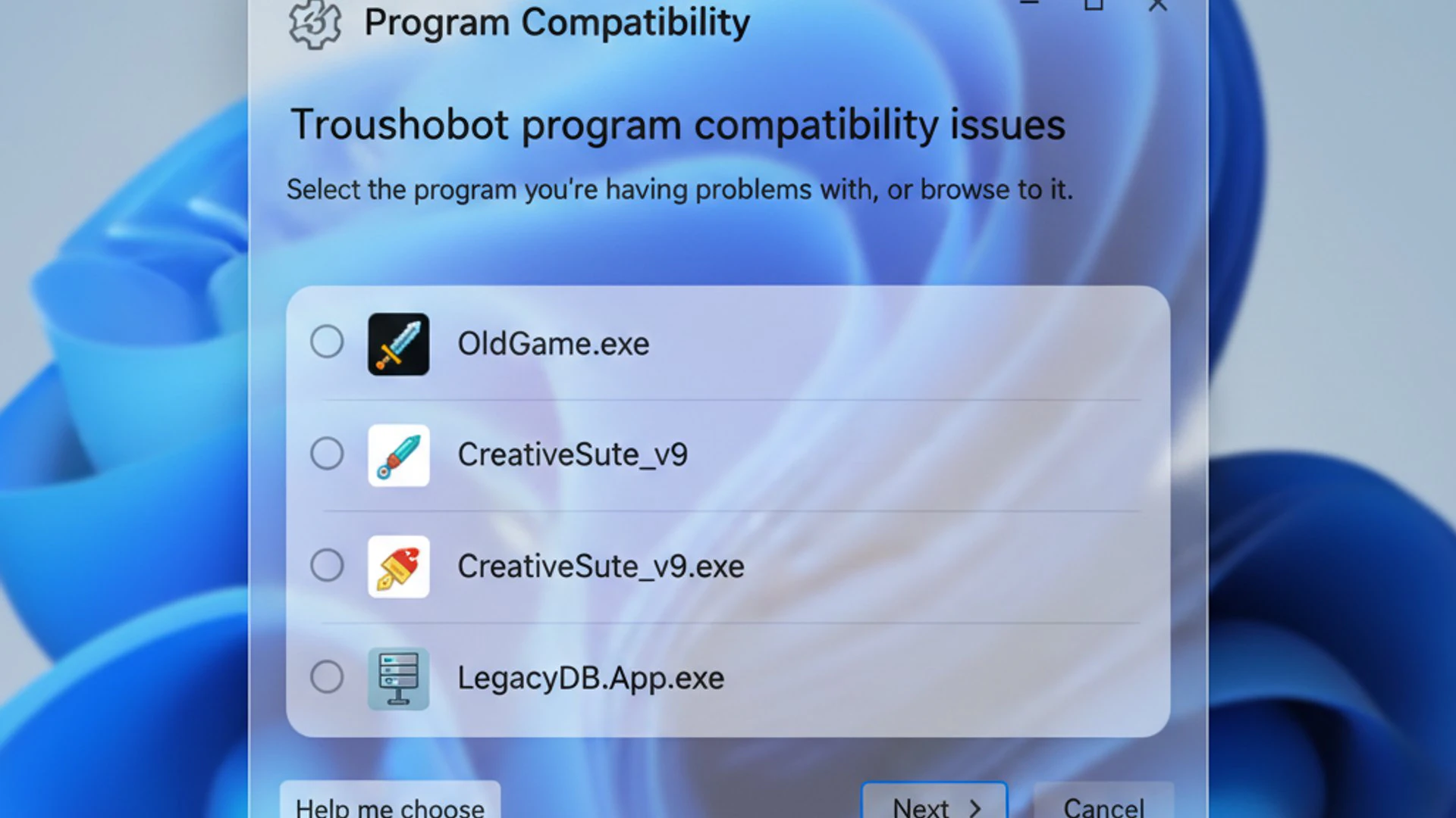 Relevant Concept Visualization of Program Compatibility Troubleshooter on Windows 11 Relevant Concept Visualization of Program Compatibility Troubleshooter on Windows 11