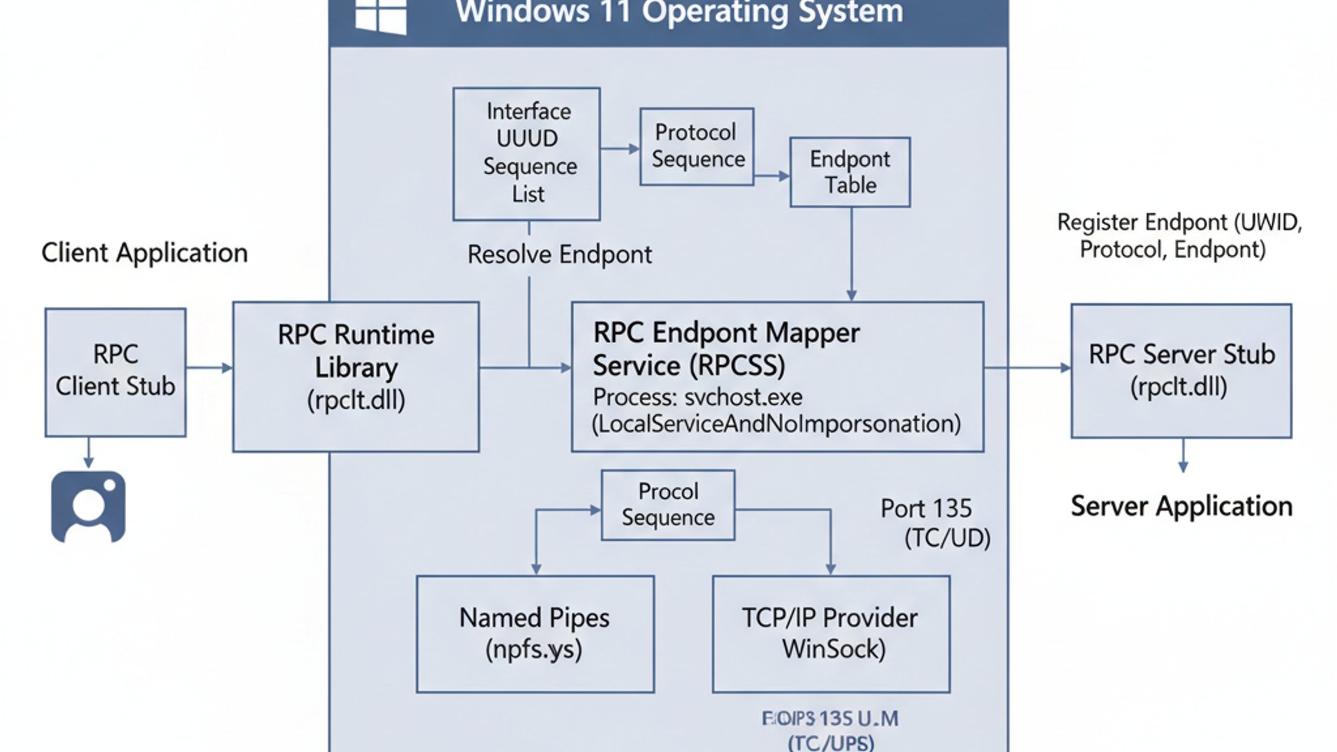 Technical Diagram for RPC Endpoint Mapper on Windows 11