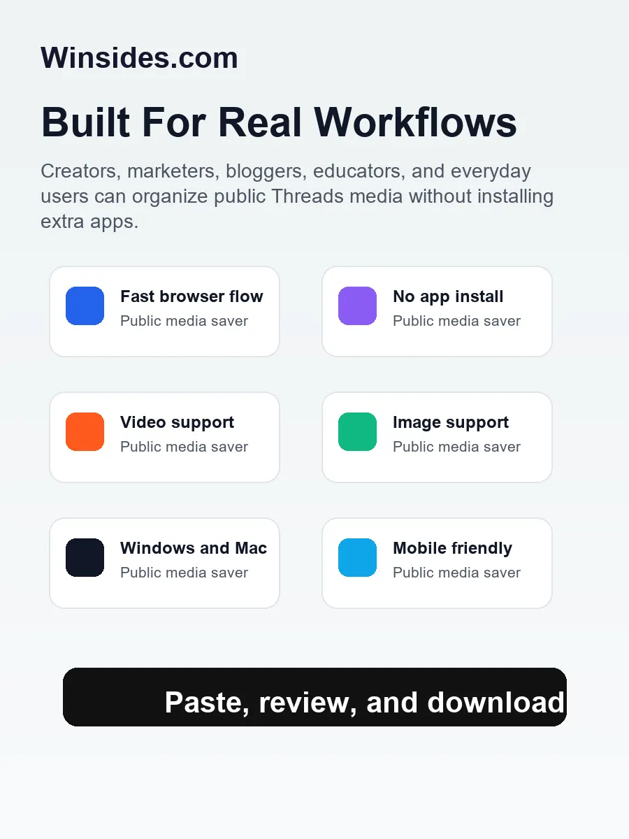 Threads media downloader features for creators and everyday users