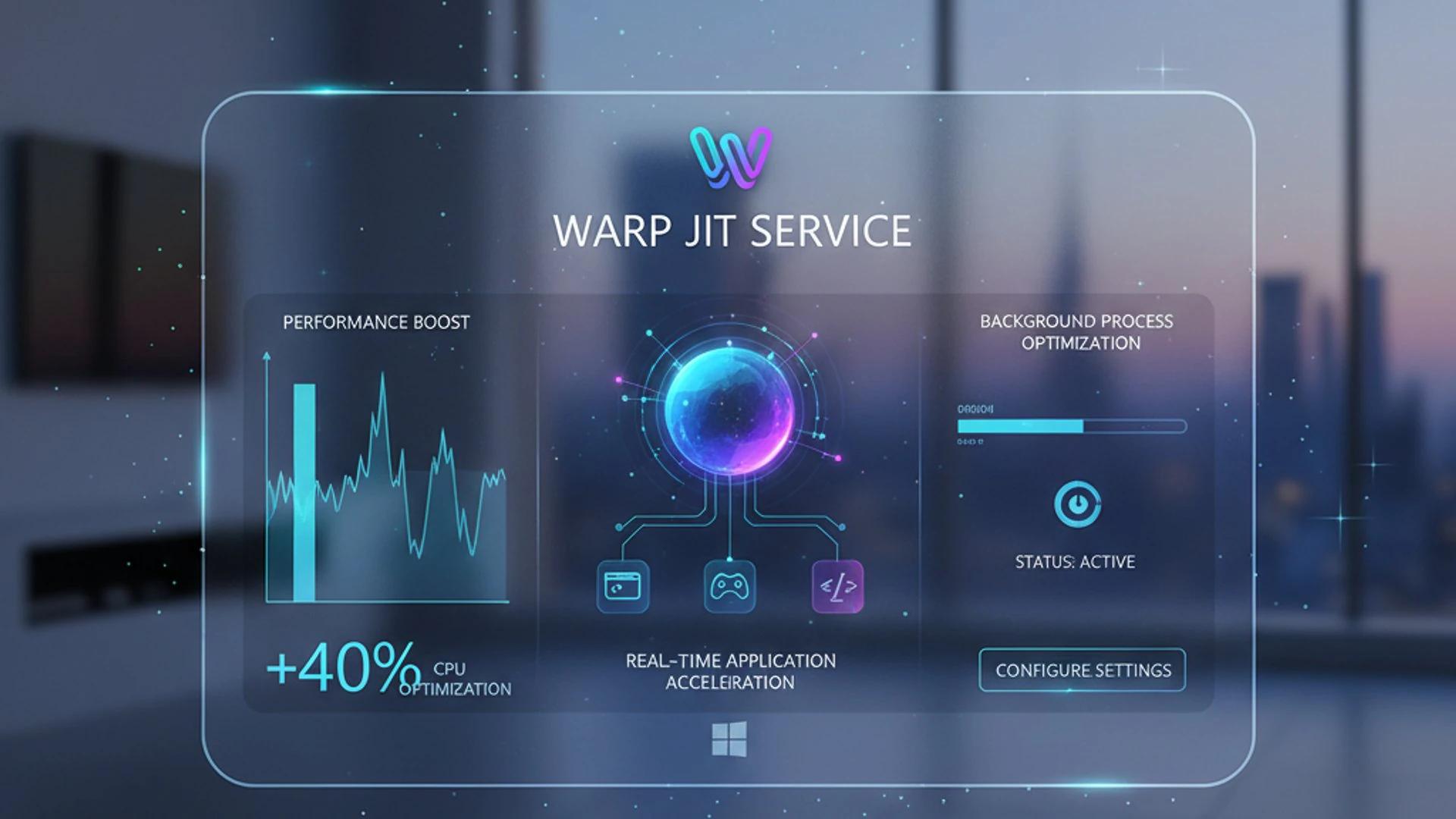 Concept visualization for warp jit service windows 11 Concept visualization for warp jit service windows 11