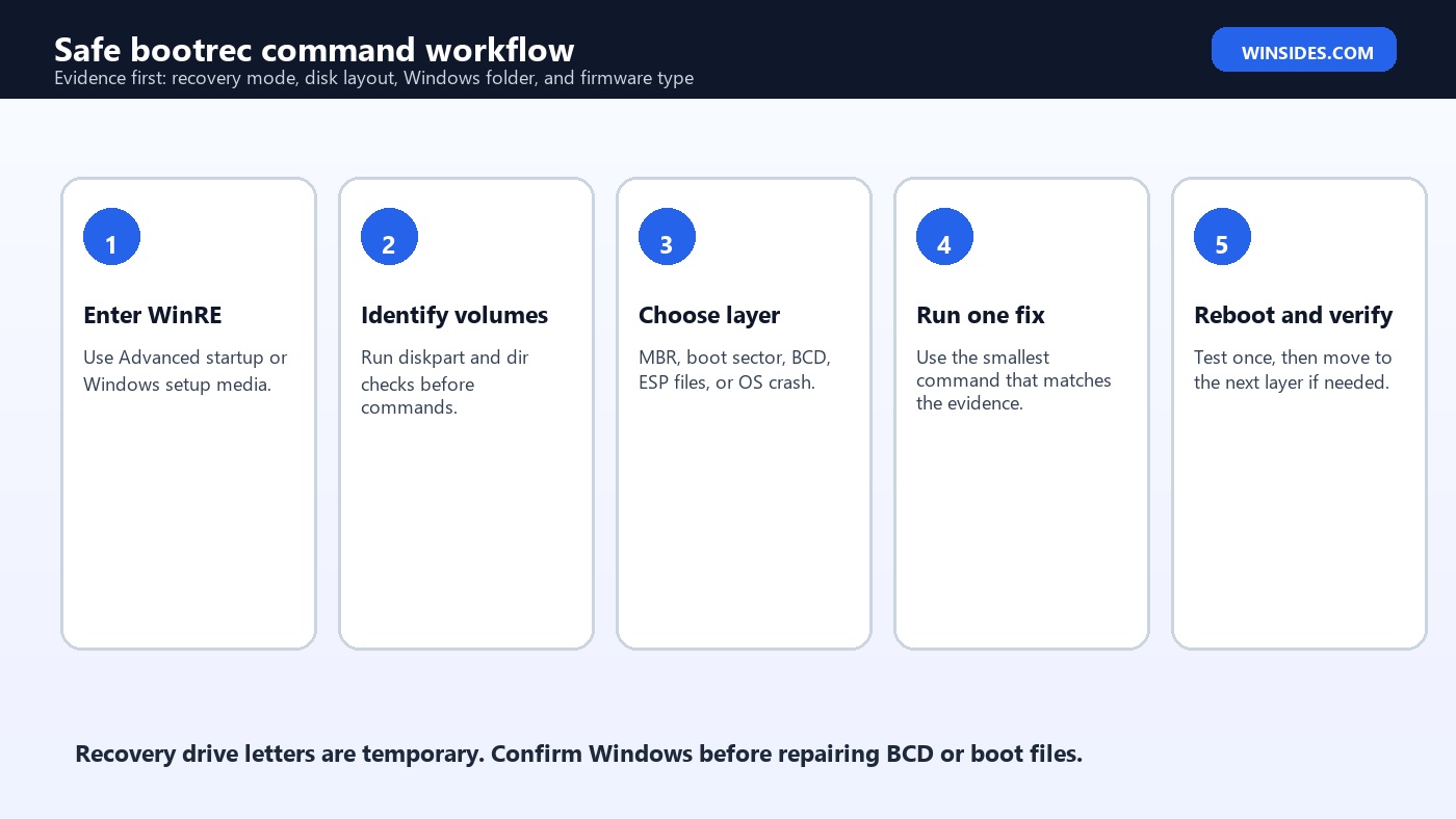 bootrec command safe workflow