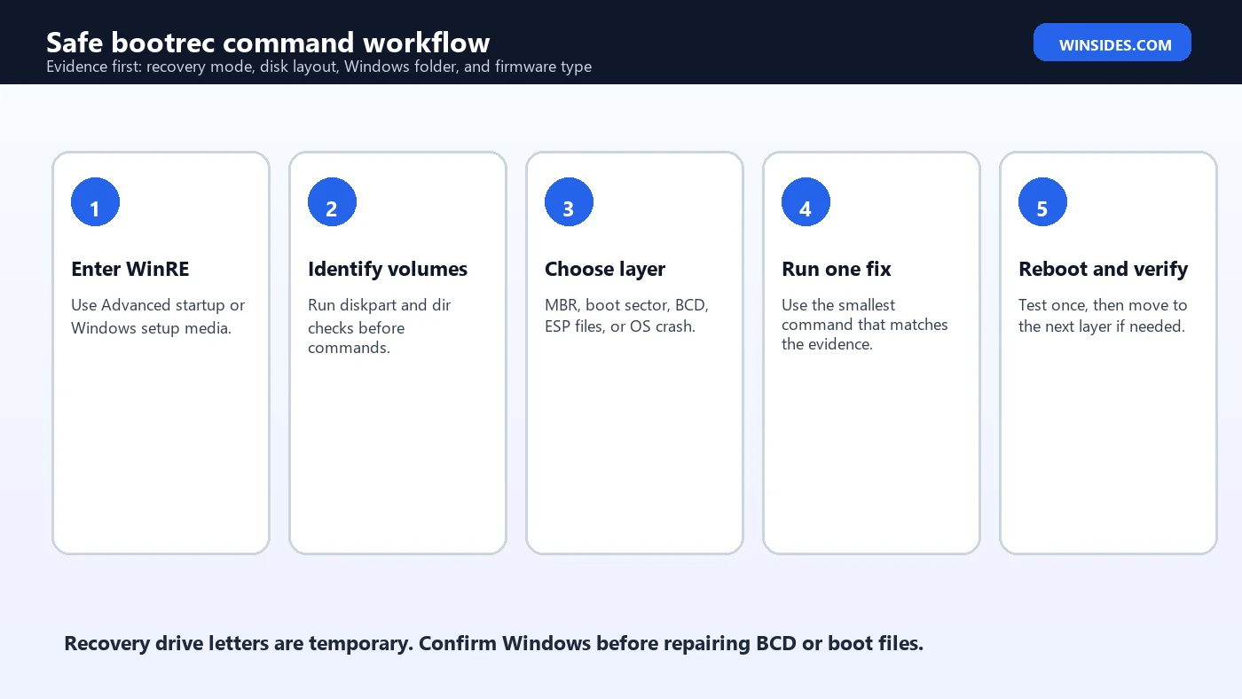 bootrec command safe workflow