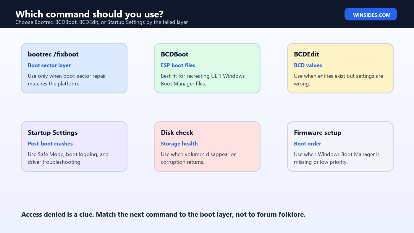 bootrec fixboot access denied command decision map