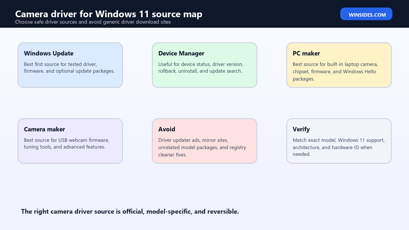 Camera driver for Windows 11 source map