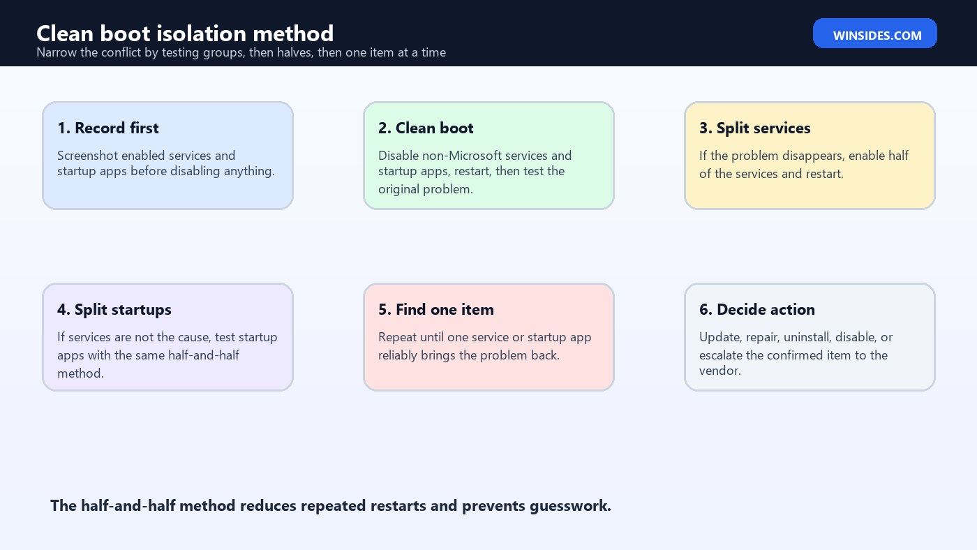 clean boot windows 11 isolation method