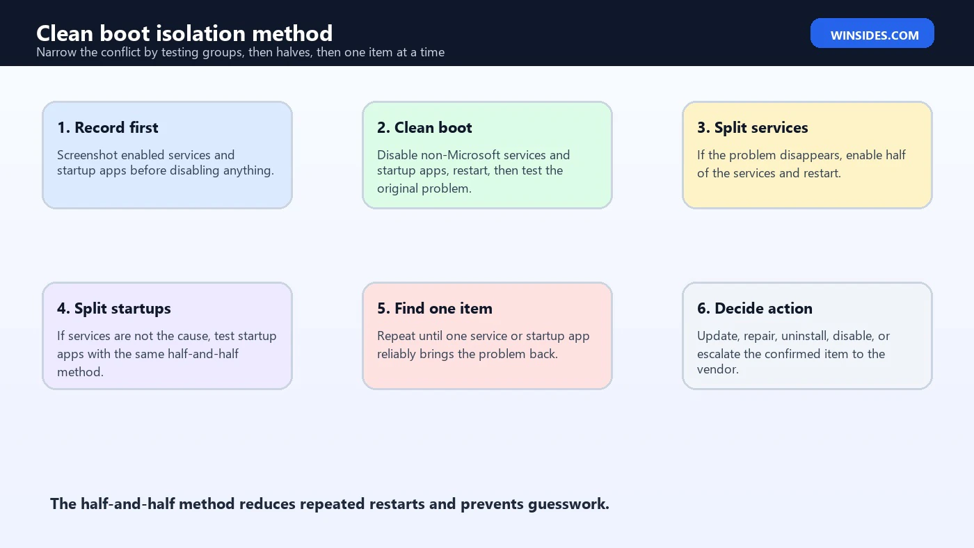 clean boot windows 11 isolation method