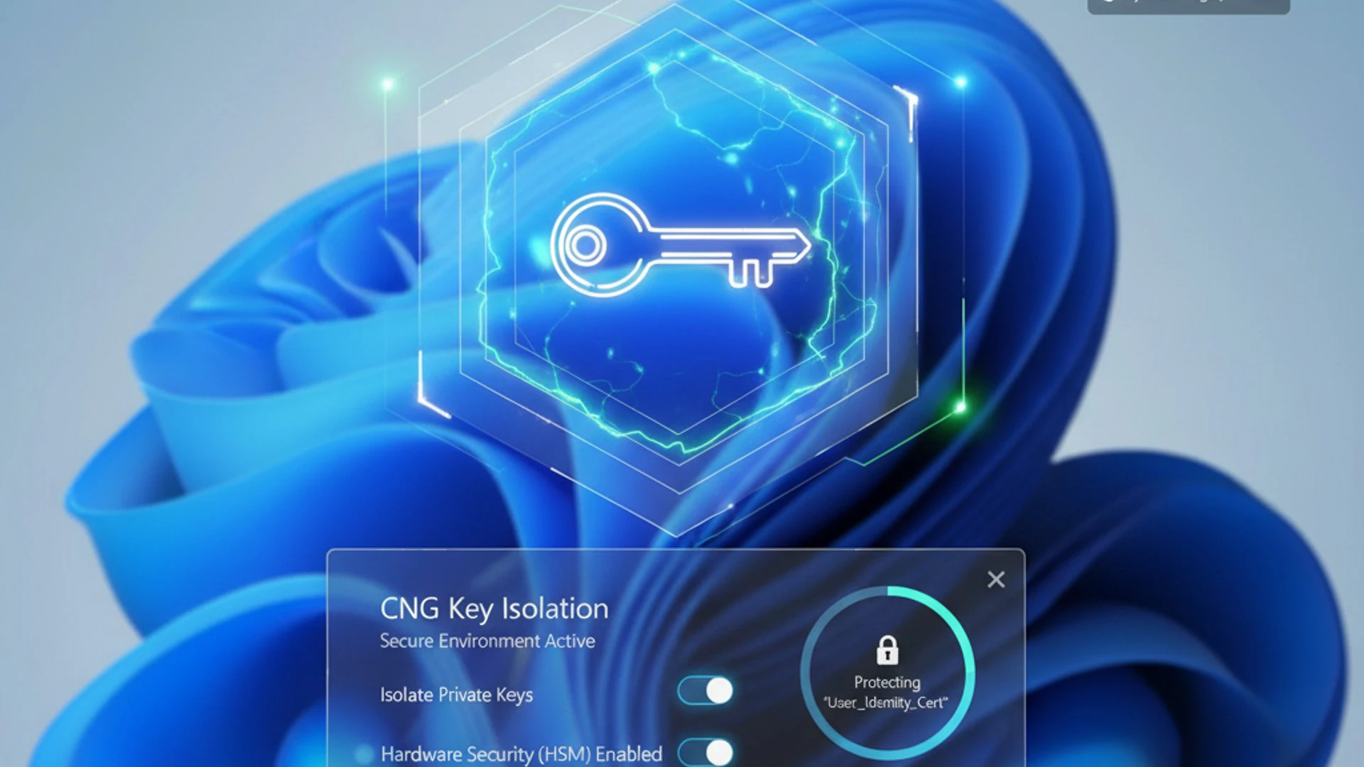 concept visualization for CNG Key Isolation on windows 11 concept visualization for CNG Key Isolation on windows 11