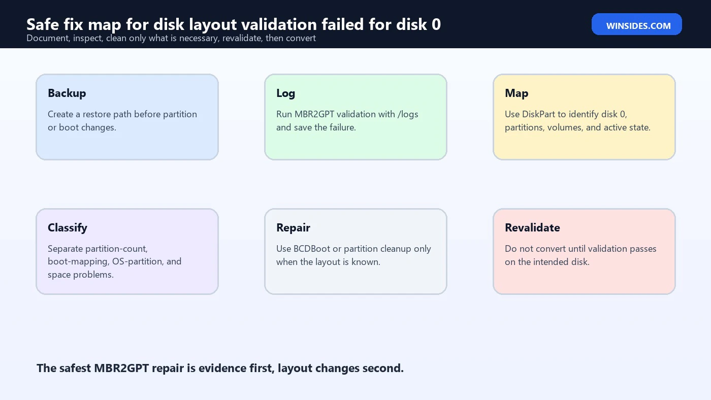 Safe fix map for disk layout validation failed for disk 0