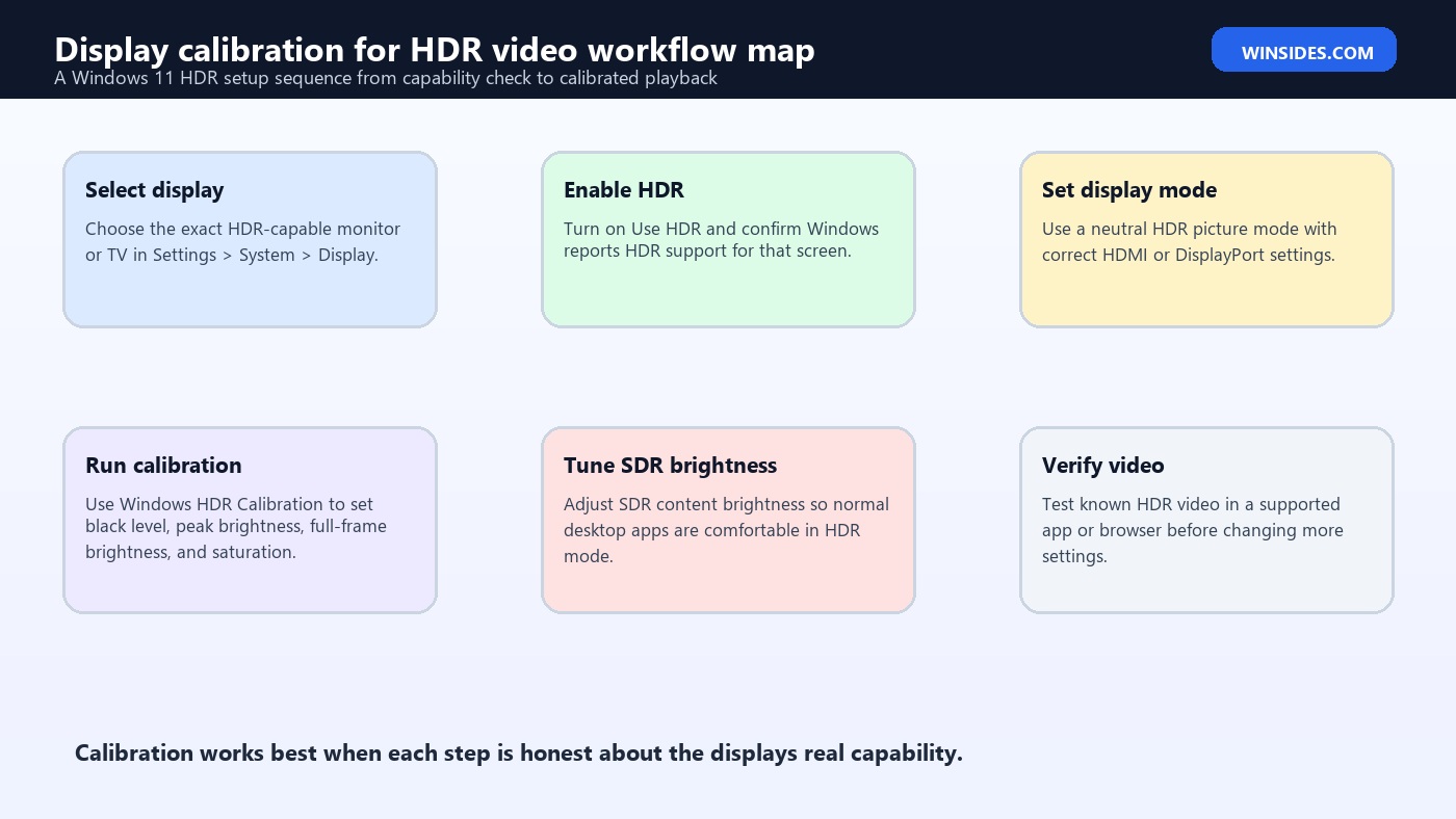 Display calibration for HDR video workflow map