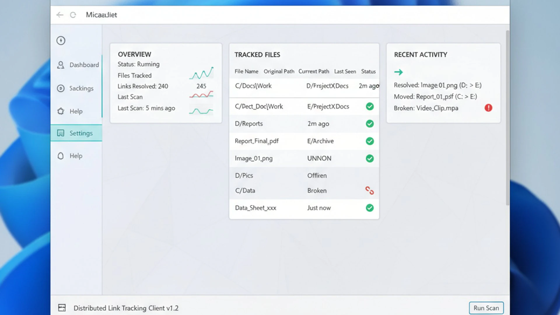illustration of Distributed Link Tracking Client on windows 11 illustration of Distributed Link Tracking Client on windows 11