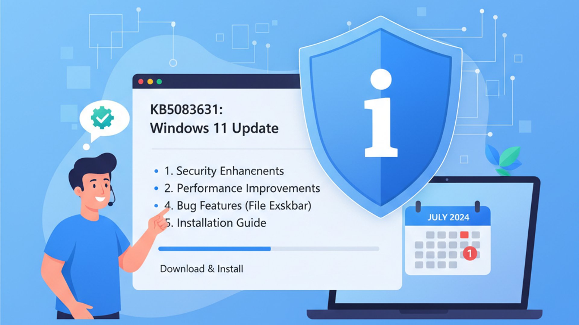 Professional illustration about kb5083631 on Windows 11, informative and useful