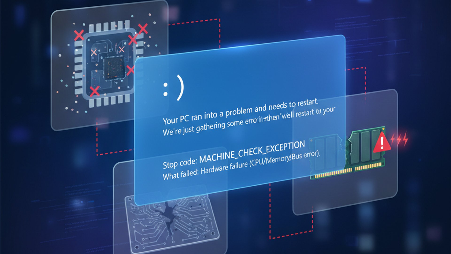 Professional illustration about Machine Check Exception on Windows 11, informative and useful