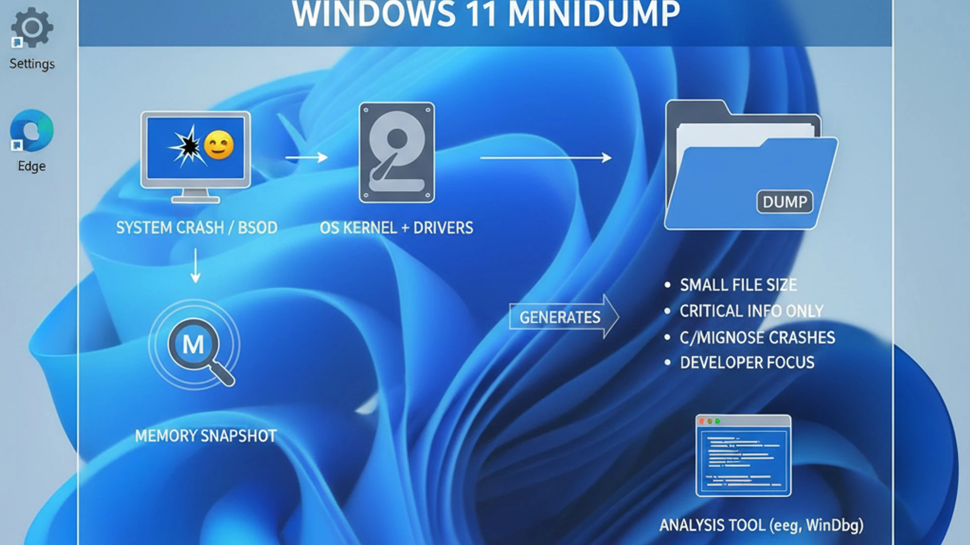 Professional illustration about MiniDump windows 11, informative and useful