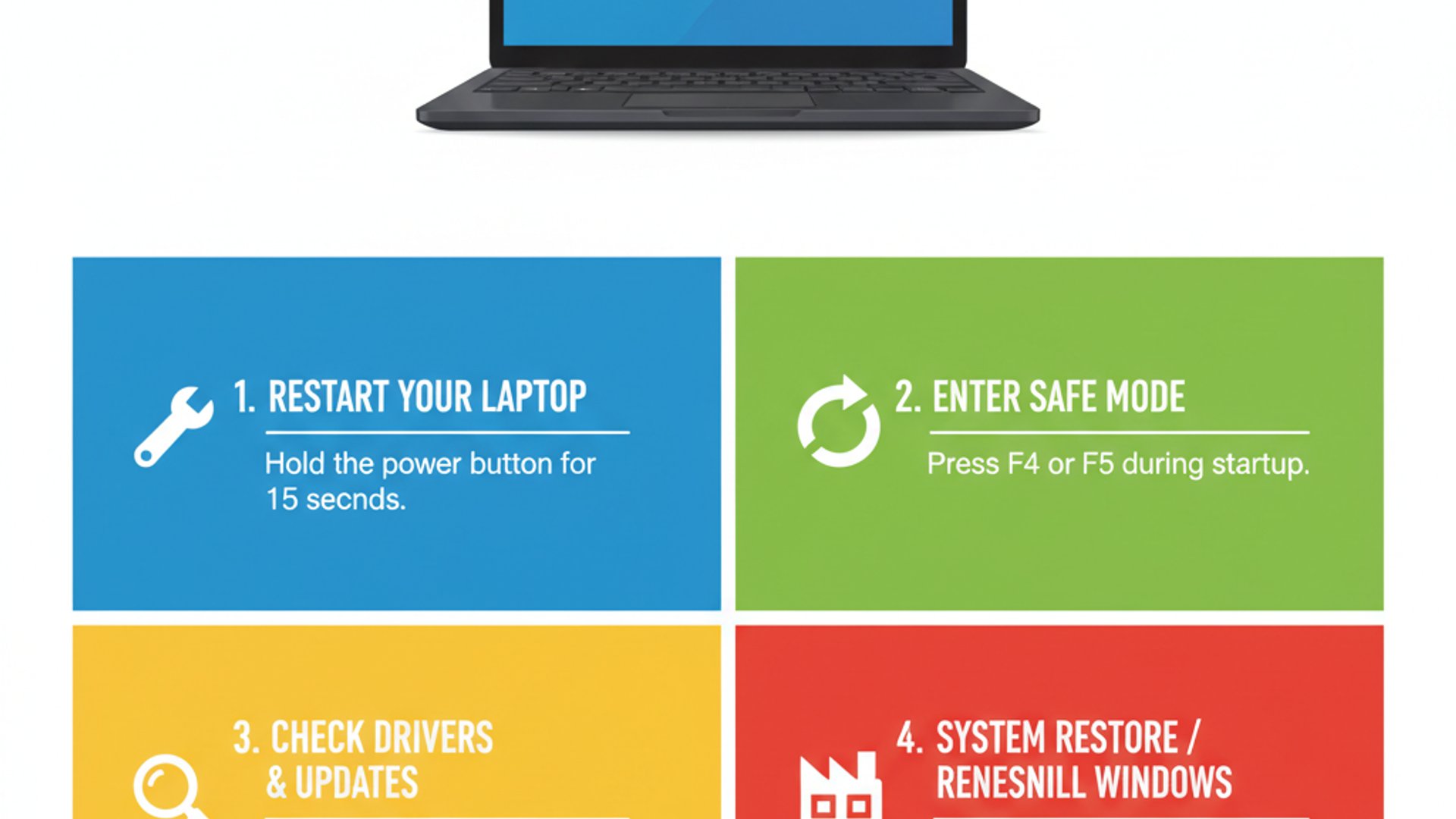 Technical guide visual for asus laptop blue screen, educational infographic