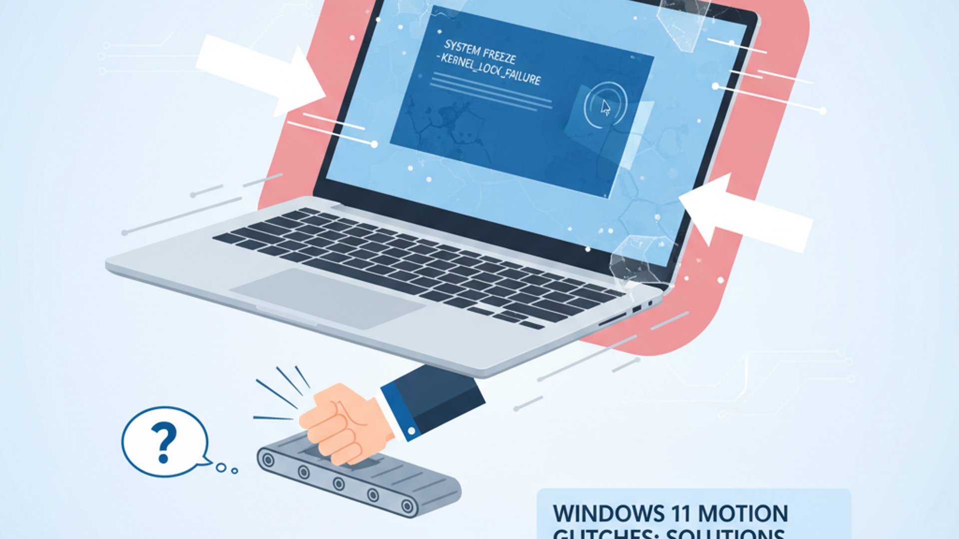 Professional illustration about Windows 11 Laptop freezes when moved, informative and useful