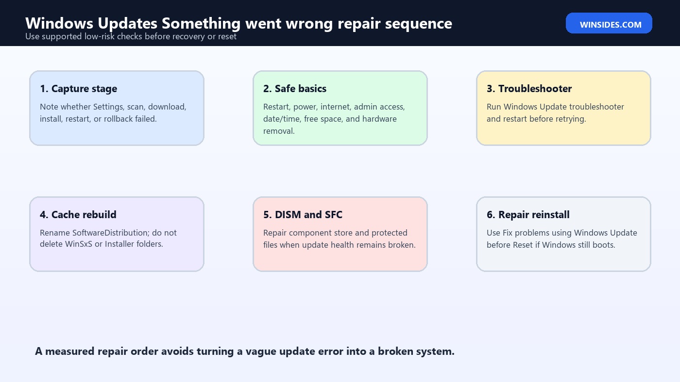 Windows Updates Something went wrong repair sequence