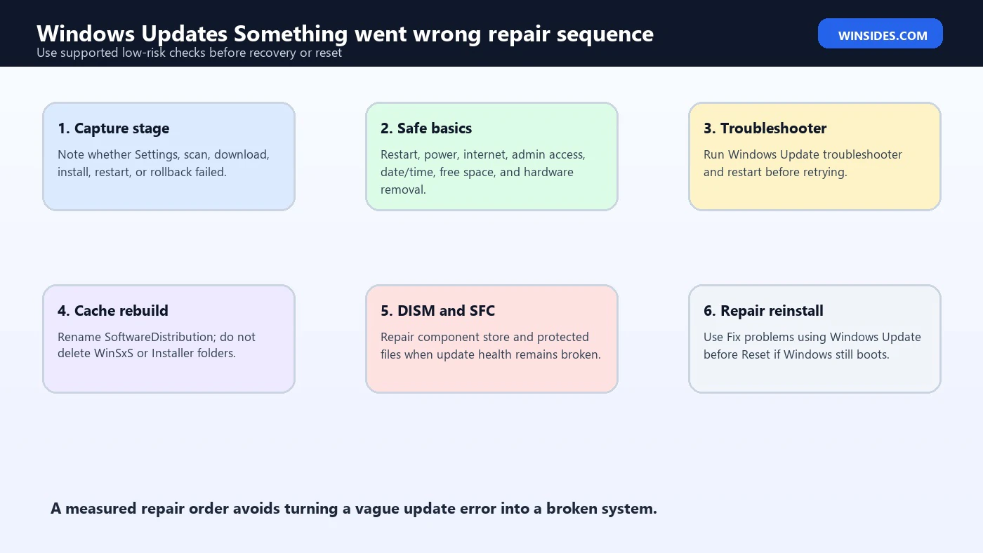 Windows Updates Something went wrong repair sequence