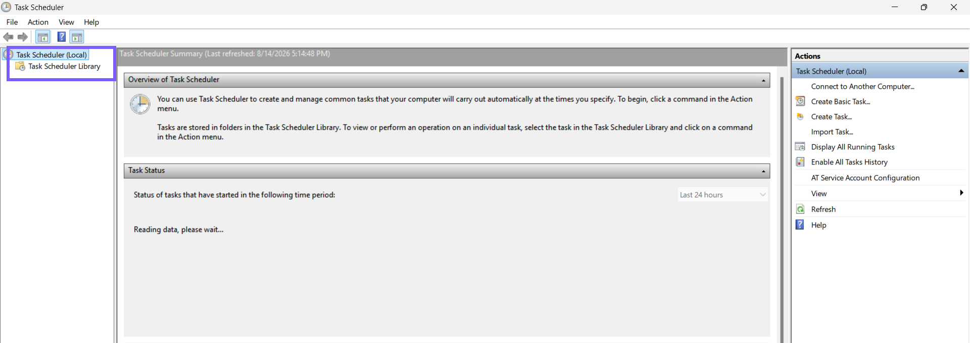 Task Scheduler overview with Task Scheduler Library outlined in purple